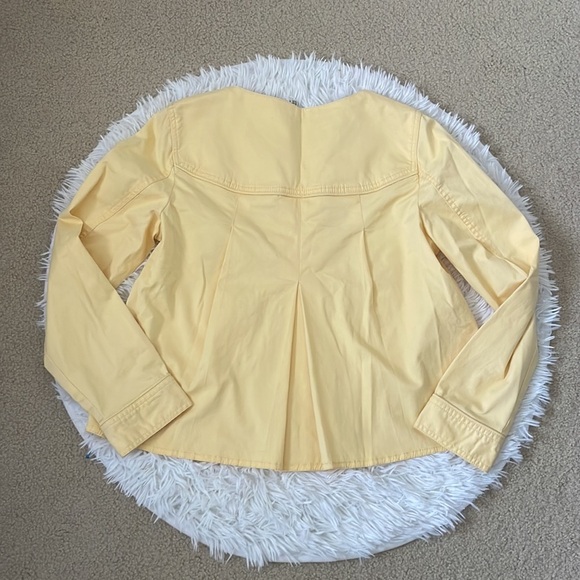 St. John’s Bay Butter Yellow Pleated Button Down Short Coat/Jacket - Picture 8 of 8